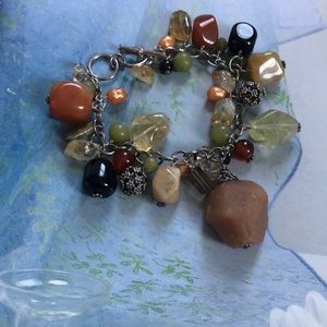 Silpada Sterling Silver Multi-Stone Cha-Cha Toggle Clasp Bracelet